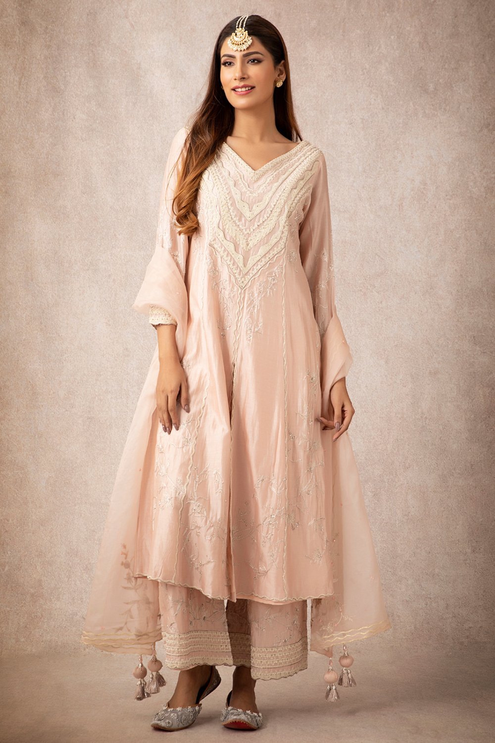 Salmon A Line Kurta Set - ajieshoberoi