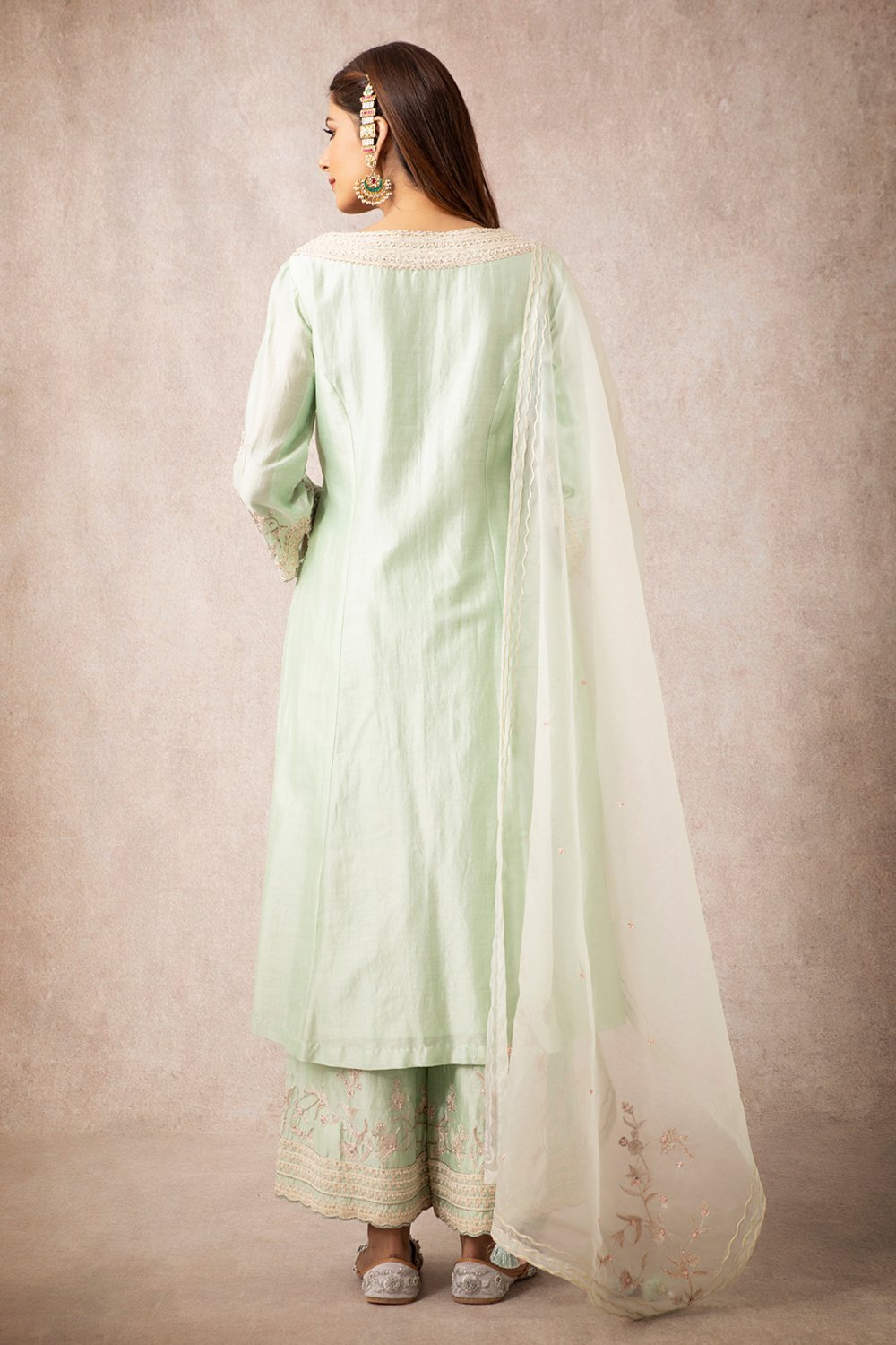 Sea Green A Line Kurta Set - ajieshoberoi