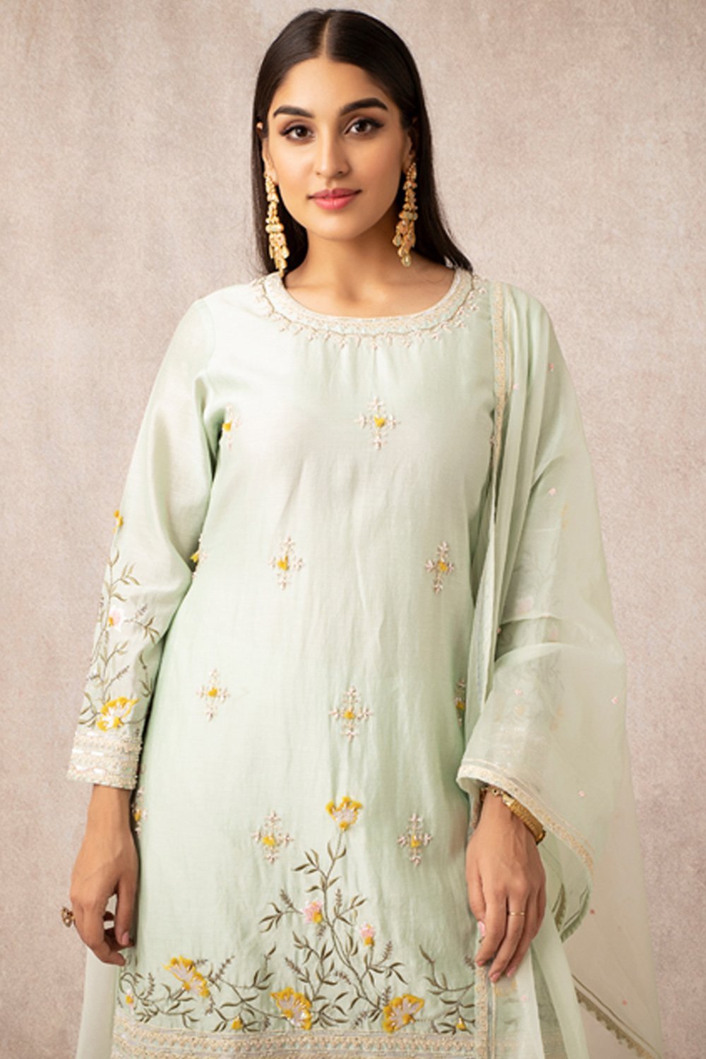 Sea Green Short Kurta Set - ajieshoberoi
