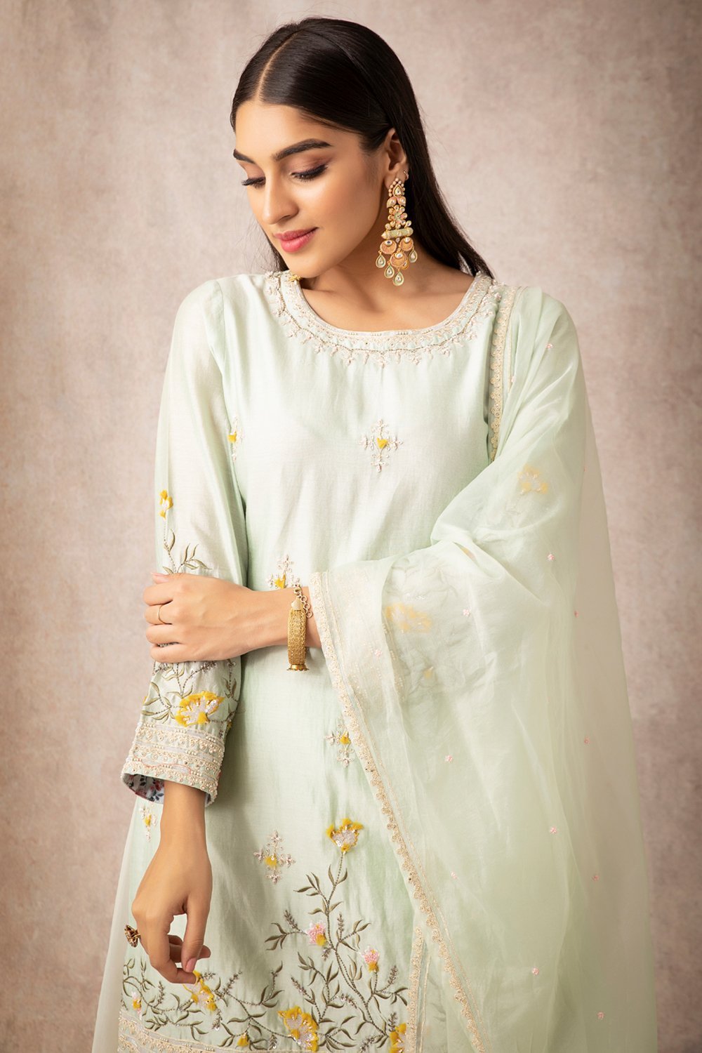 Sea Green Short Kurta Set - ajieshoberoi