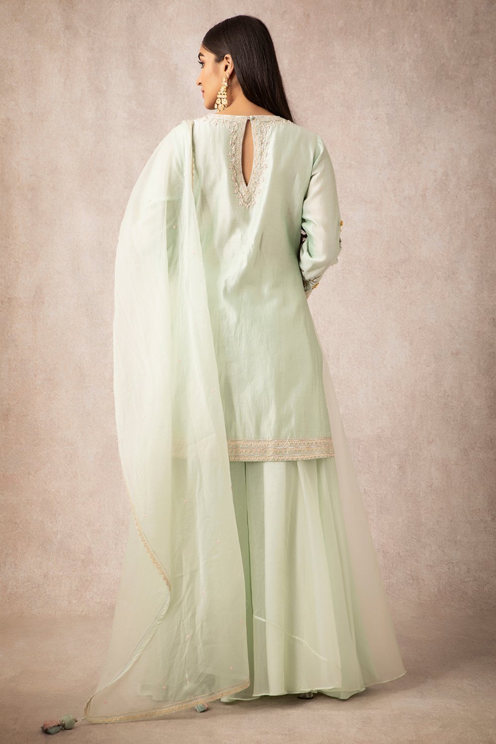 Sea Green Short Kurta Set - ajieshoberoi
