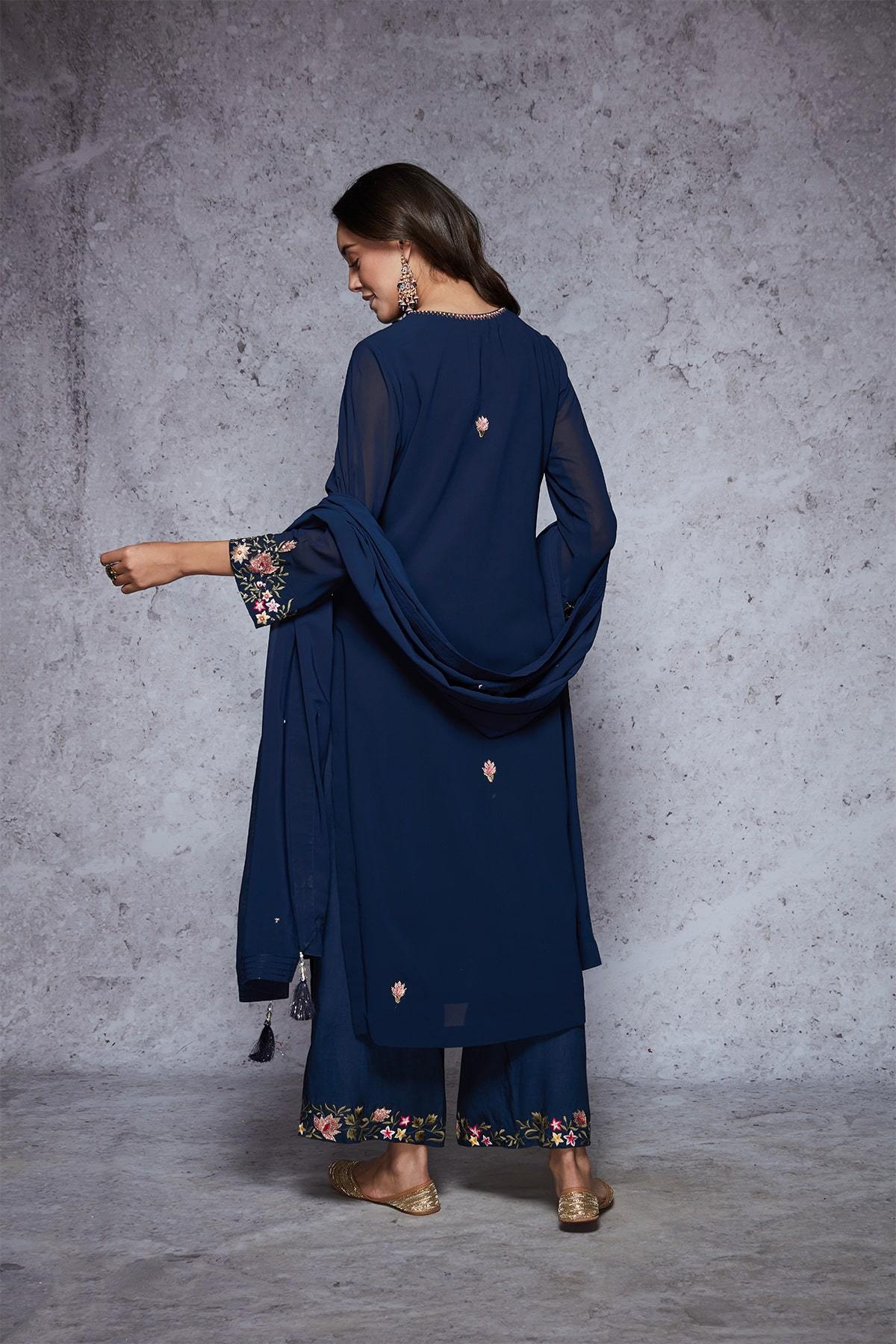 Waheeda - Navy Blue - ajieshoberoi