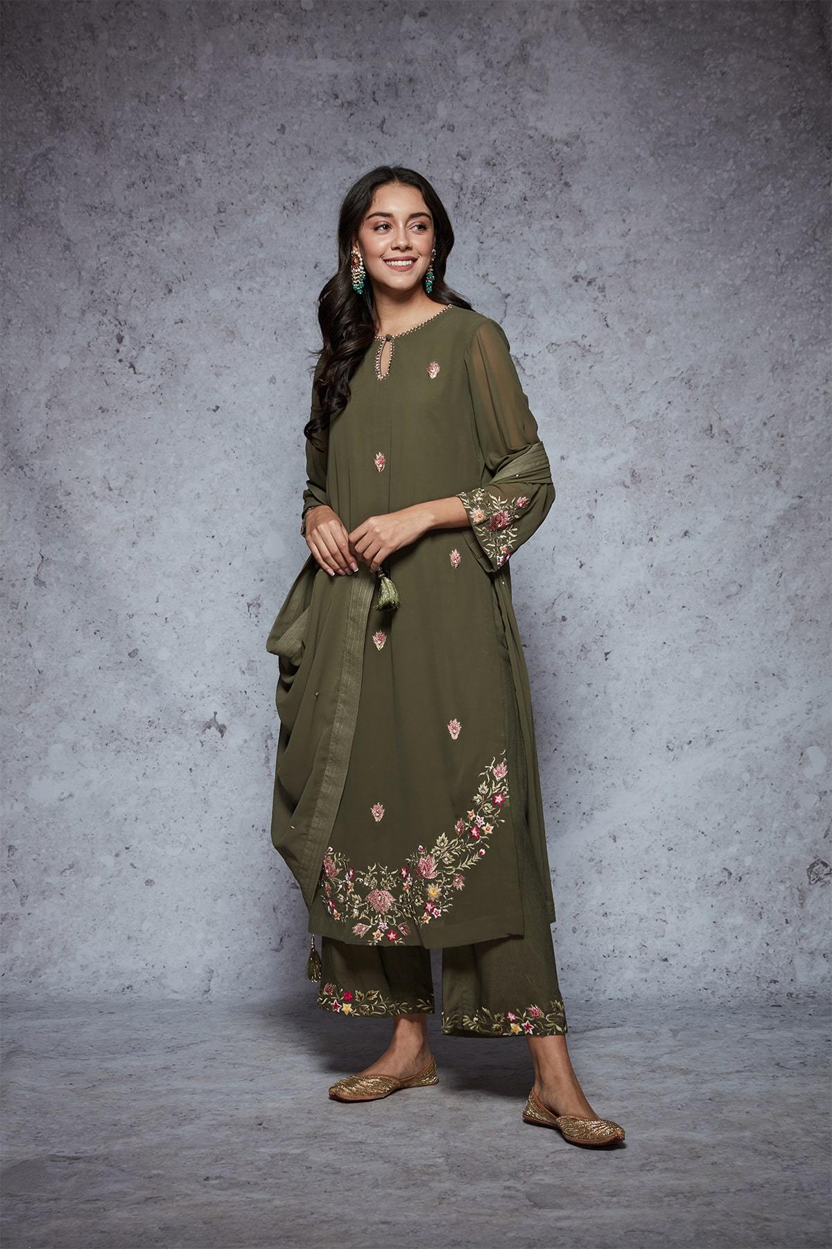 Waheeda - Olive - ajieshoberoi
