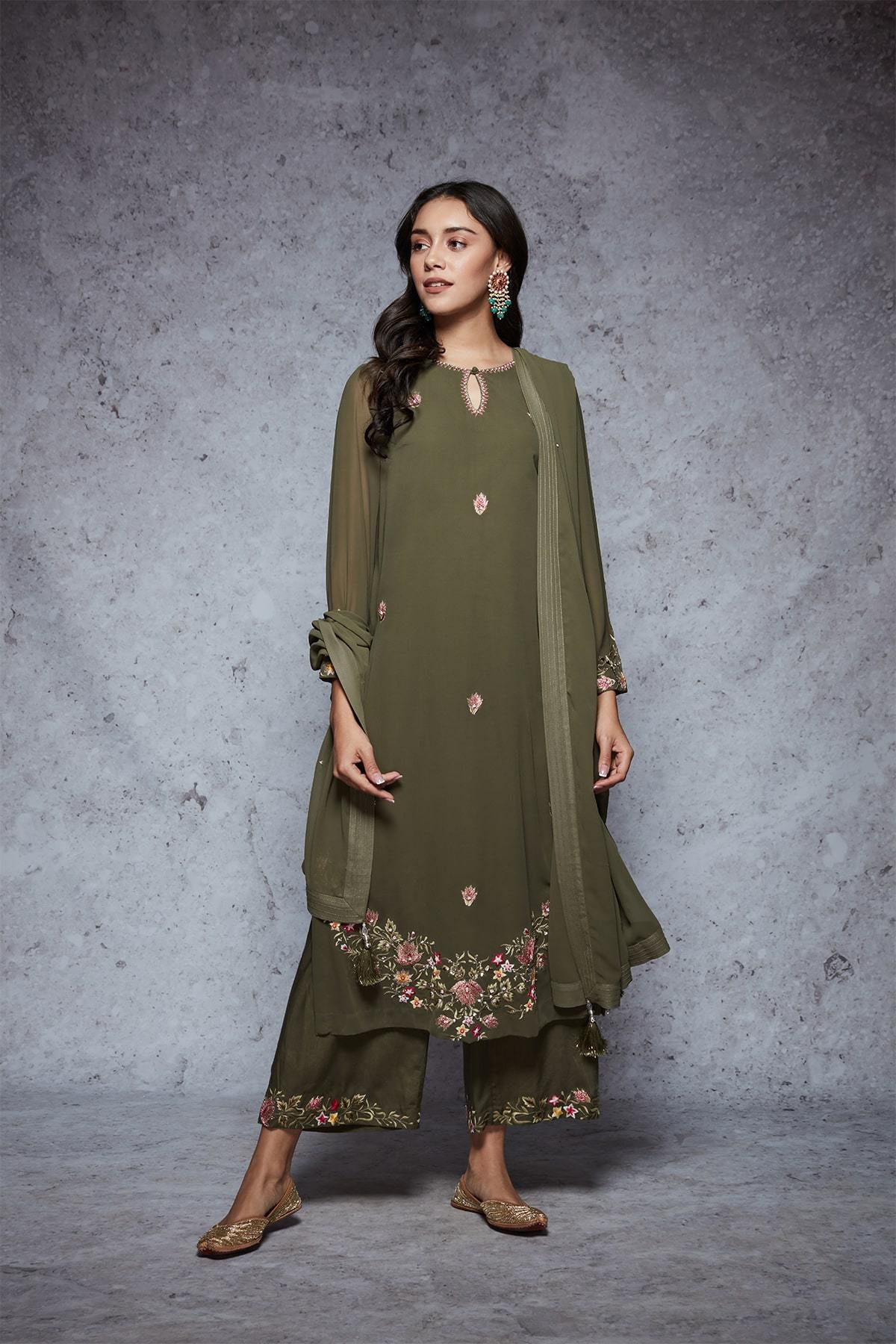 Waheeda - Olive - ajieshoberoi
