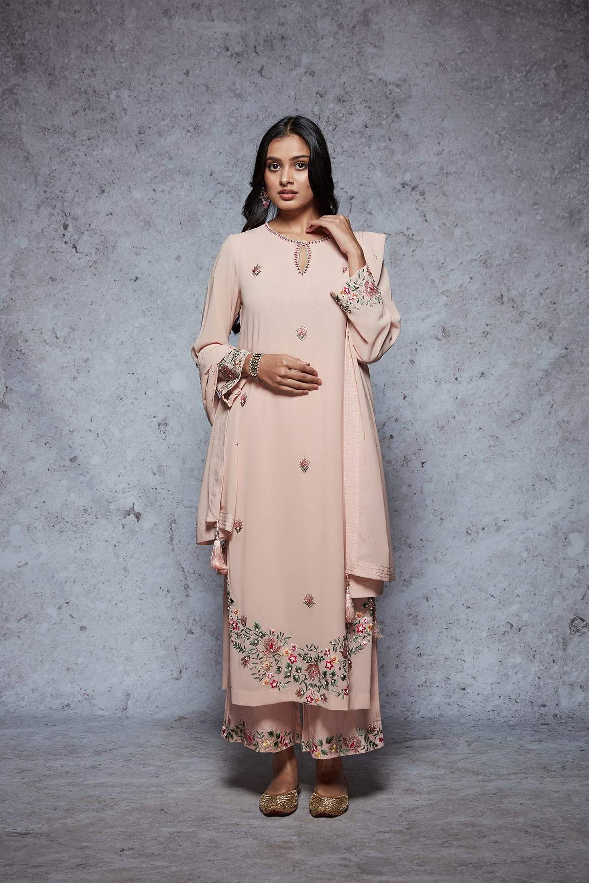 Waheeda - Peach - ajieshoberoi