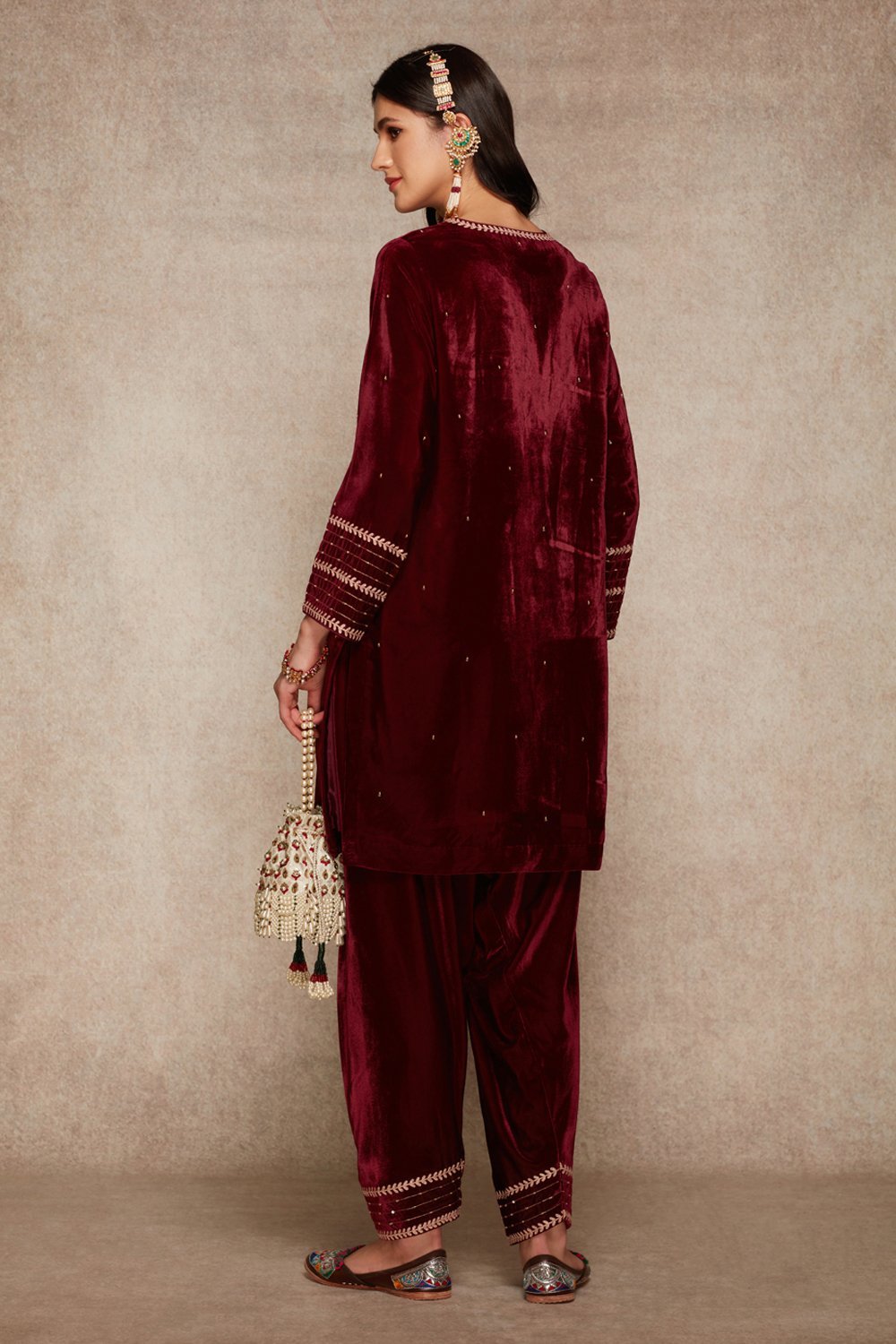 Wine Kurta Set - ajieshoberoi
